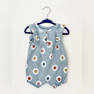 Ruffle Sleeve Floral Romper